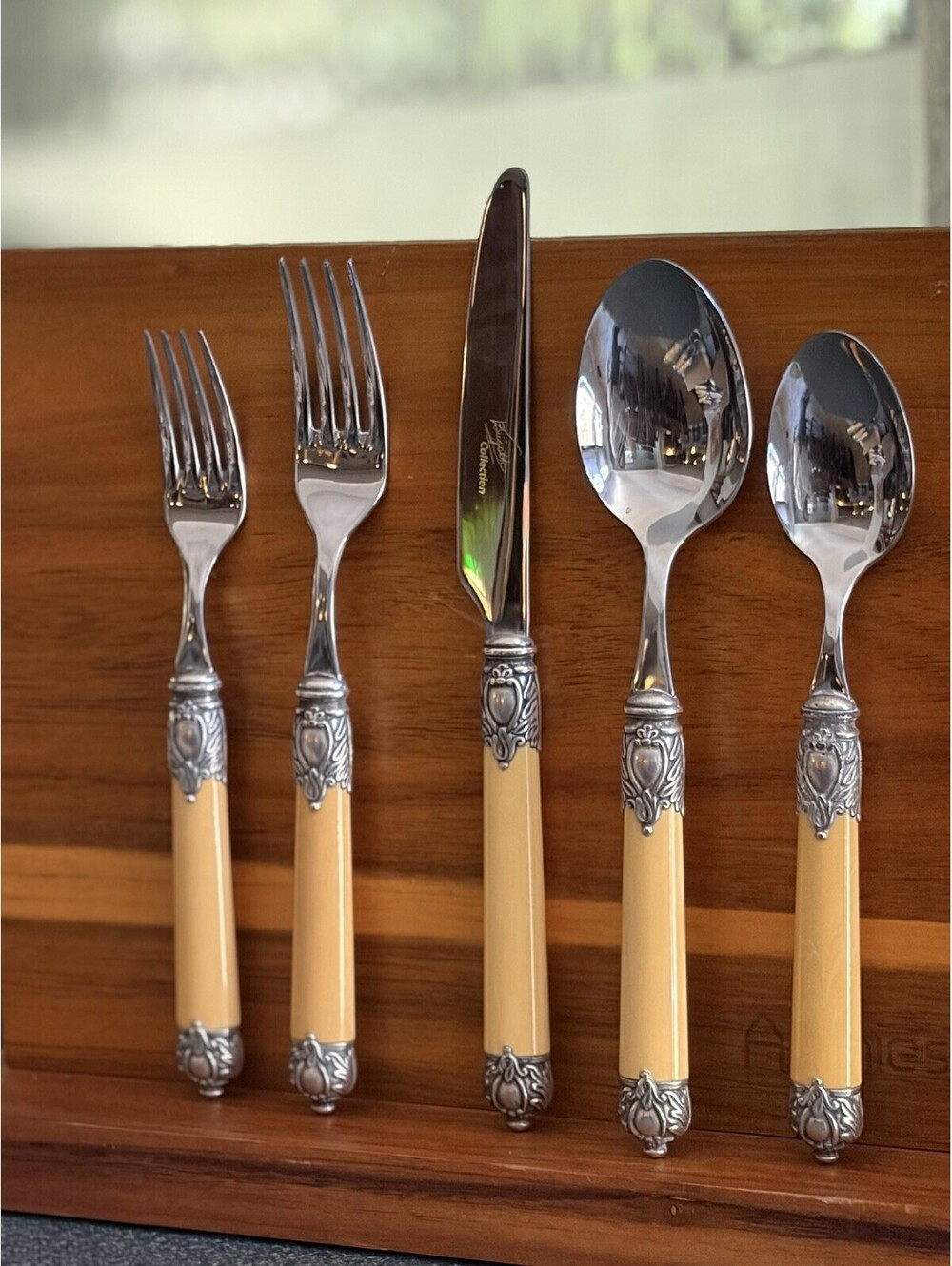 Bugatti Rinascimento 8/10 Italy Silver Stainless 5-piece Set Stunning